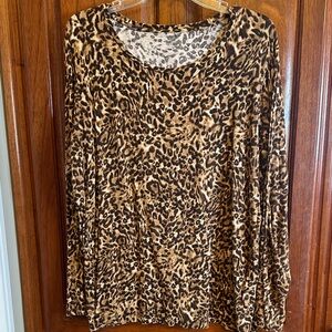 Jones New York Animal Print Long Sleeve Top